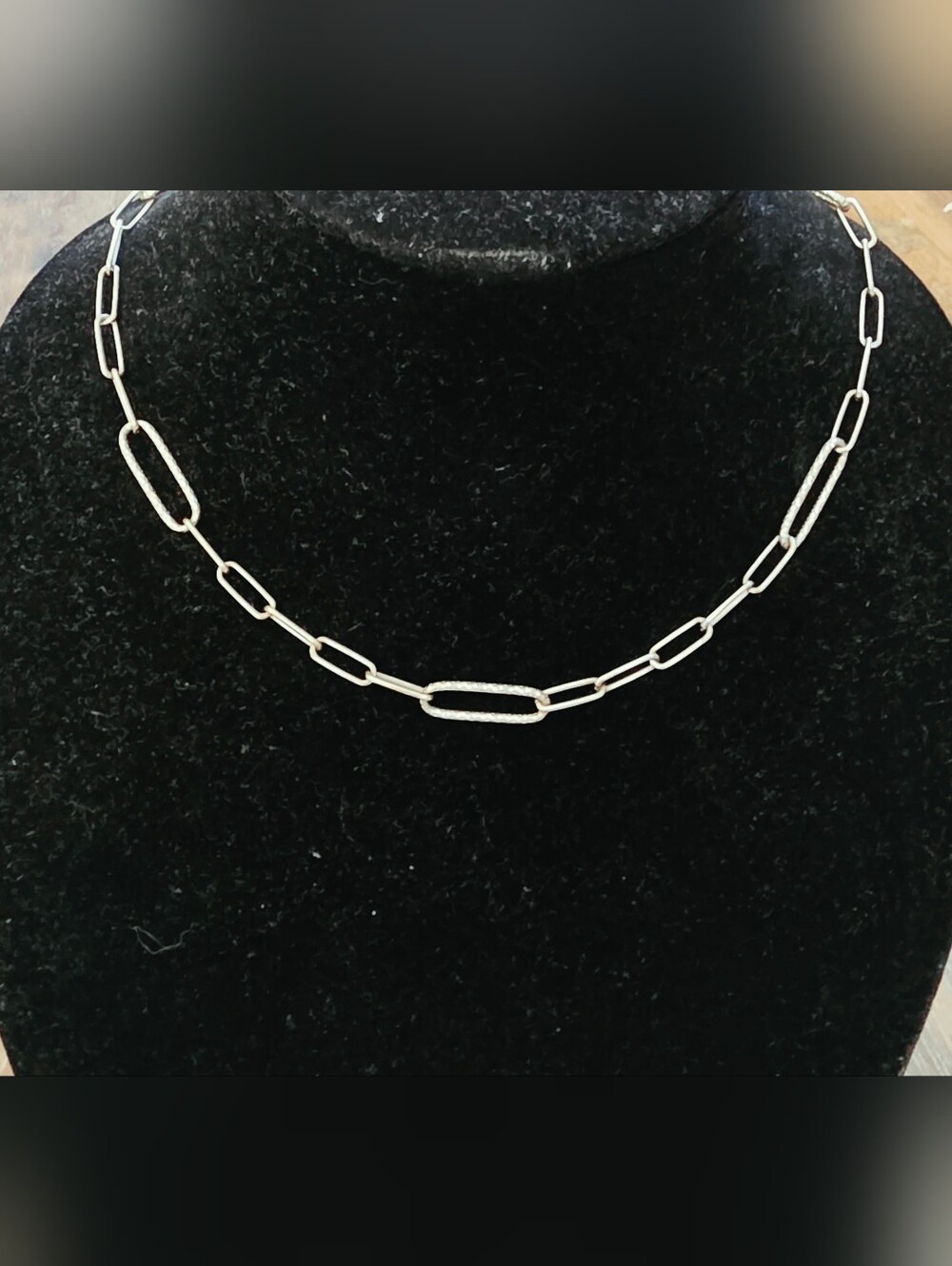 Belk Sterling 925 Italy Silver Diamond Cut Paper Clip Chain Necklace 18"